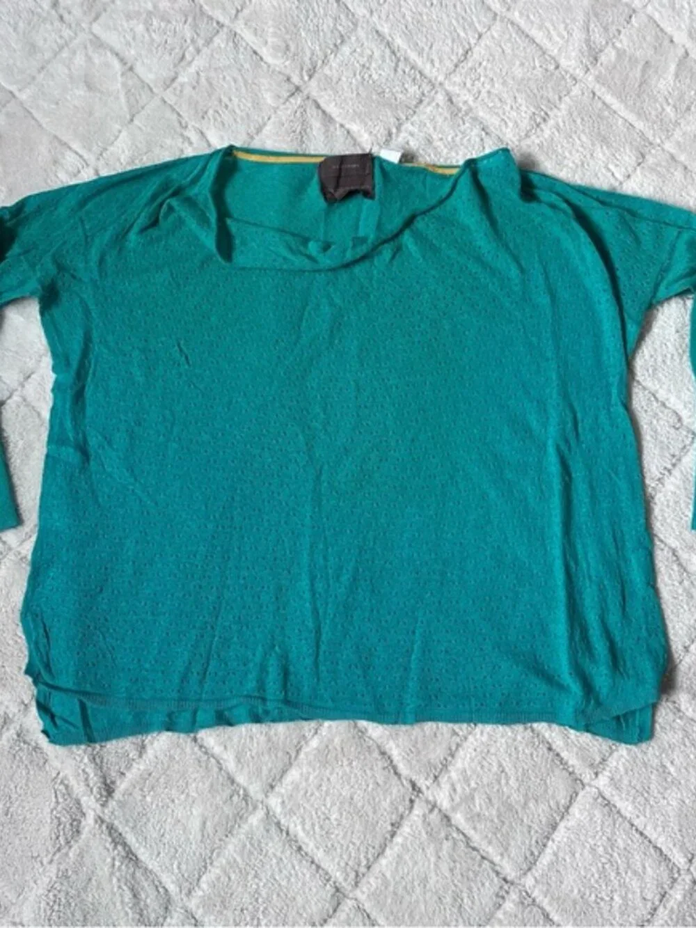 Anthropologie X Guinevere | Linen Blend Pointelle Top Drape Neck | Size Small